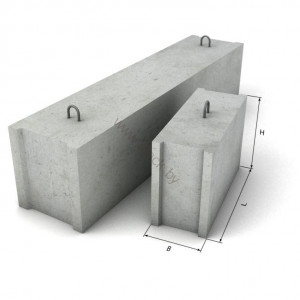 Фундаментные блоки ФБС длиной 0.9м ширина 0.3м