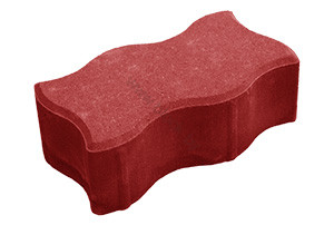 Тротуарная плитка "Волна" красная